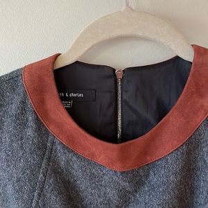 Judith and Charles grey flannel dress